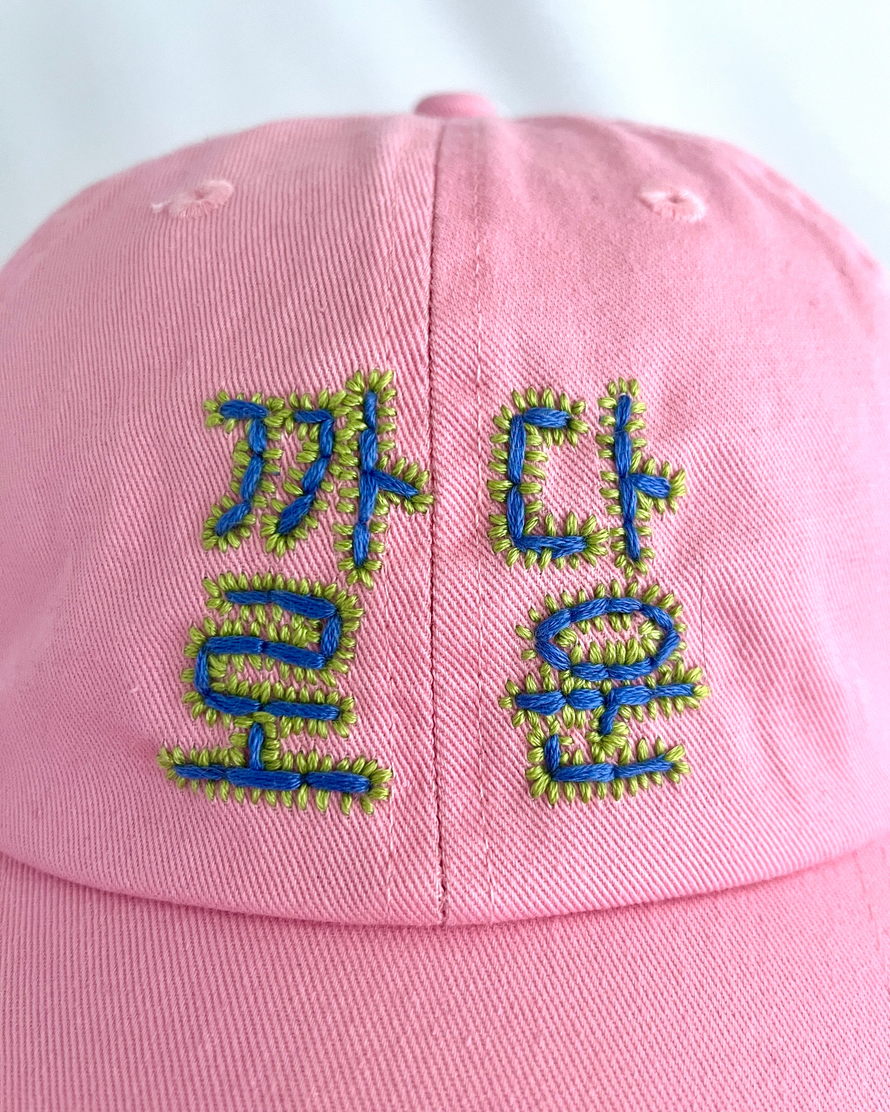 CAP　ハングル文字"PICKY"　刺繍