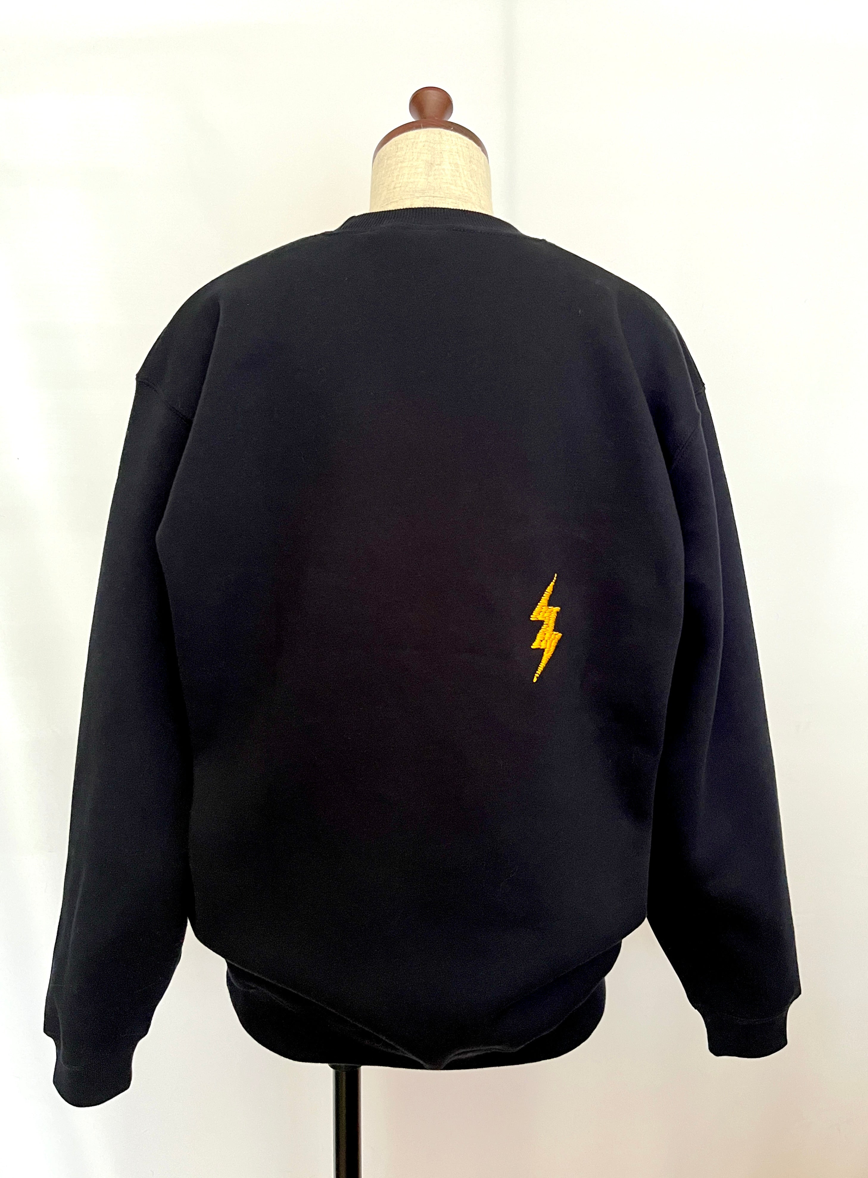 スウェット　"BE CURIOUS" embroidery