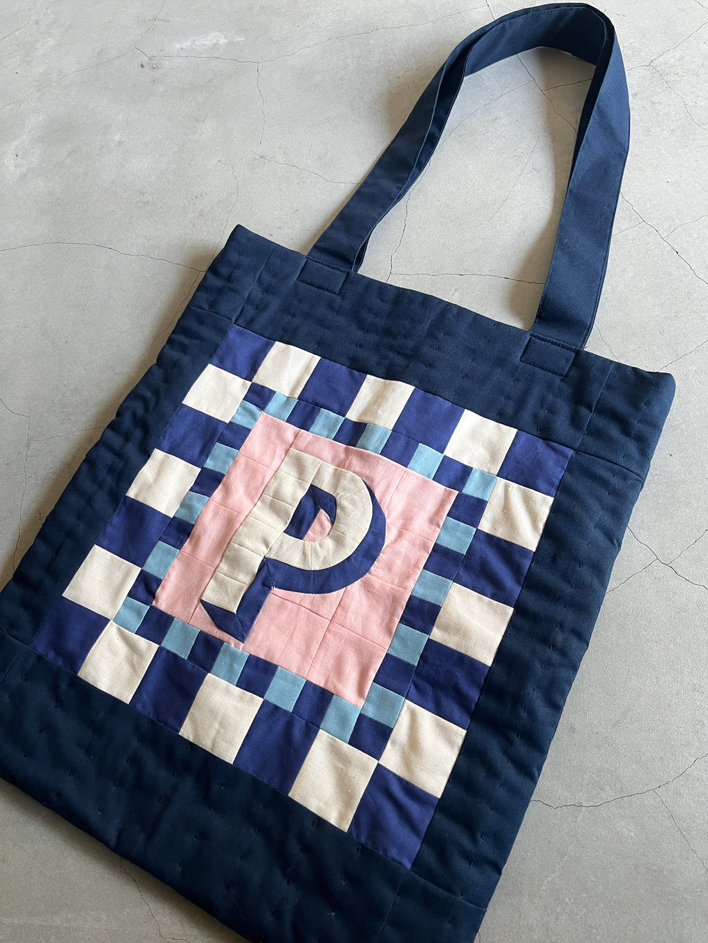 P トートBAG　ネイビー